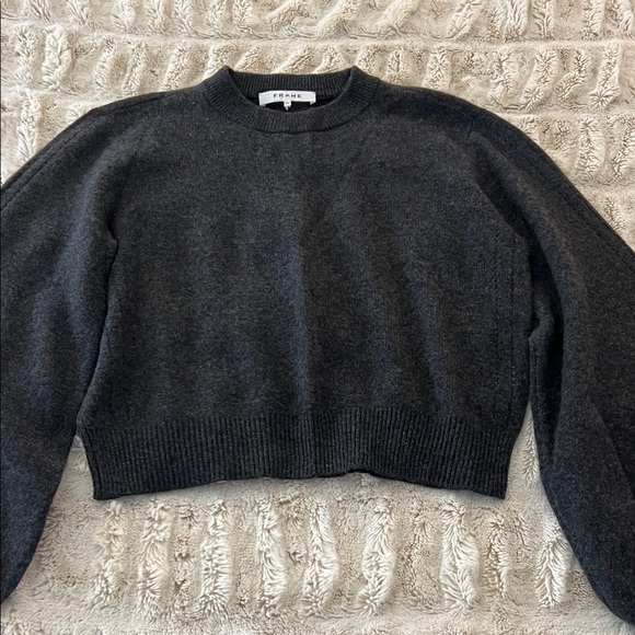 Frame Denim Tops - Frame Denim Charcoal Crew Neck Sweater